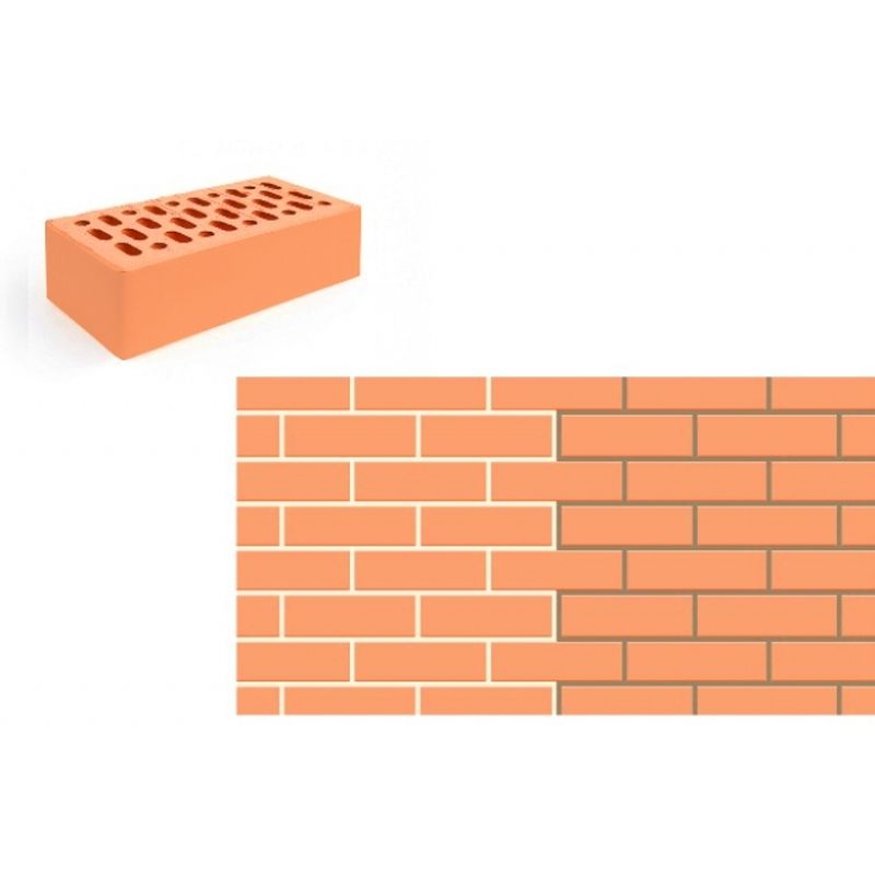Кирпич лицевой НКЗ «Абрикос» гладкий утолщенный