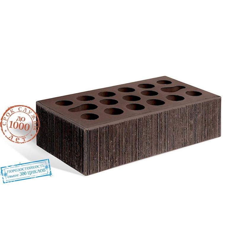 Кирпич лицевой Керма Шоколад бархат утолщенный