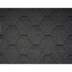 Гибкая черепица Icopal, Plano Natur шестигранник, без тени. Угольно-серый