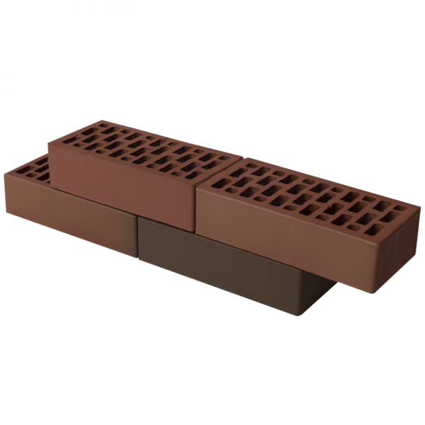 Кирпич лицевой BRAER Баварская кладка Бордо гладкий одинарный М-150