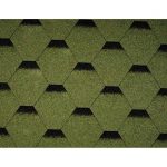 Гибкая черепица Icopal, PlanoTema шестигранник, с тенью. Зеленый