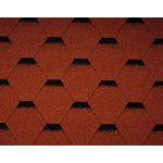 Гибкая черепица Icopal, PlanoTema шестигранник, с тенью. Красный