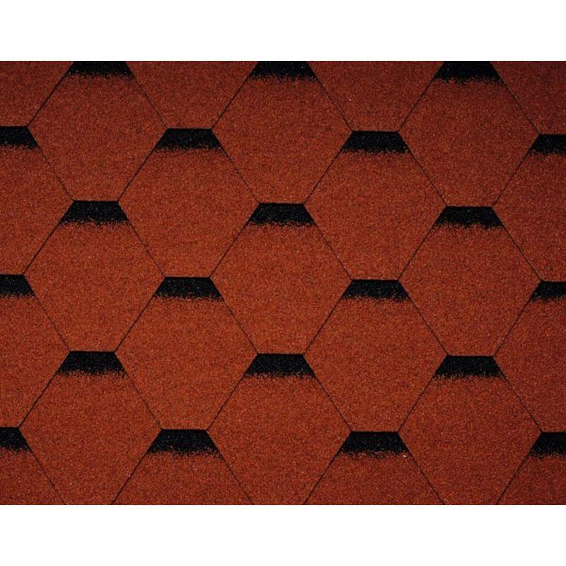 Гибкая черепица Icopal, PlanoTema шестигранник, с тенью. Зеленый