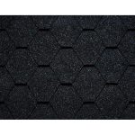 Гибкая черепица Icopal, Plano Natur шестигранник, без тени. Черный