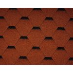 Гибкая черепица Icopal, PlanoTema шестигранник, с тенью. Клюква