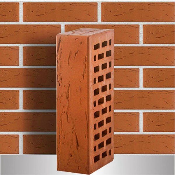 Кирпич облицовочный ЛСР, красный, Рустик, 1НФ