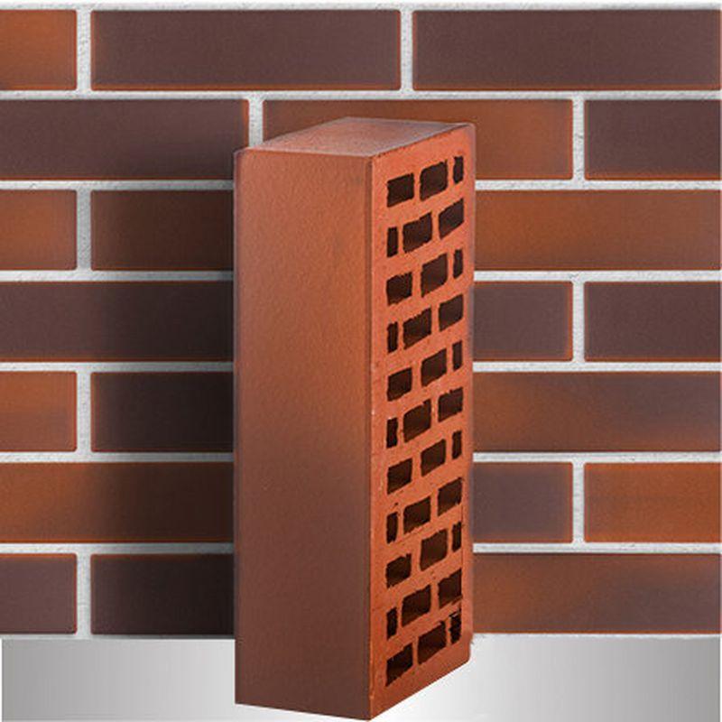 Кирпич облицовочный ЛСР, Красный Флэшинг, Рустик, 1НФ