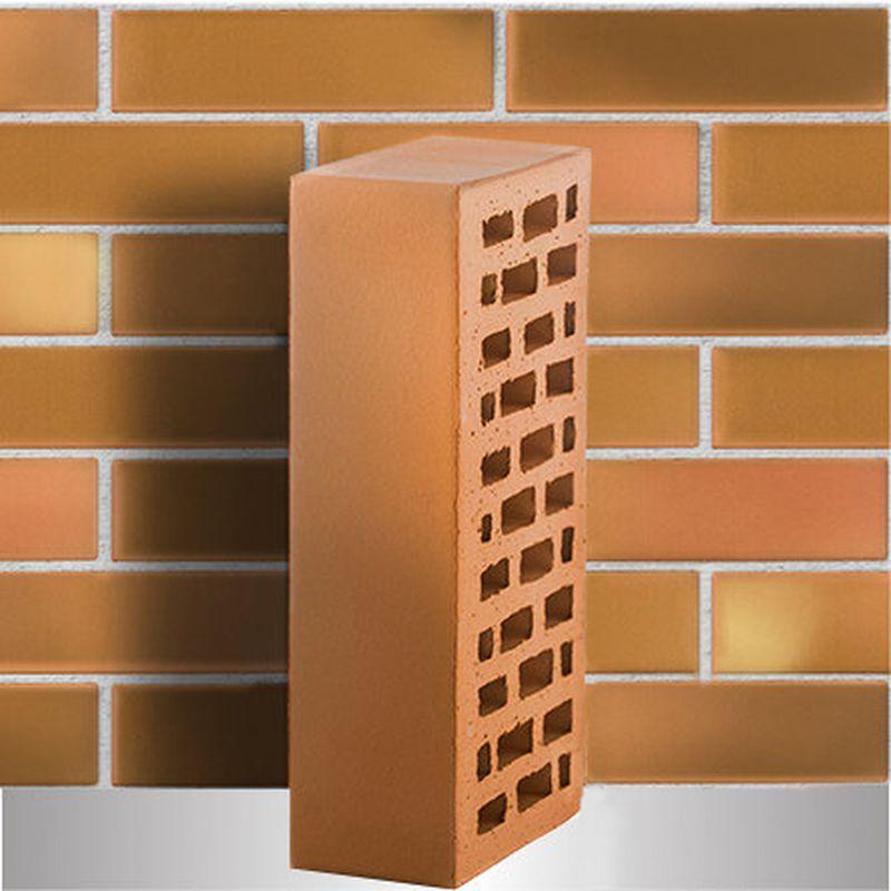 Кирпич облицовочный ЛСР, пшеничный флэшинг, Рустик, 1НФ