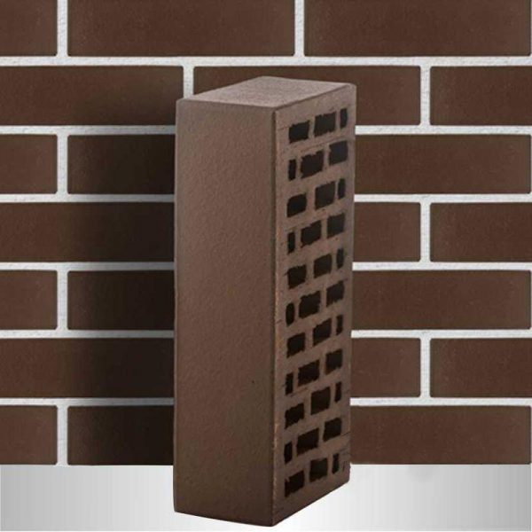 Кирпич облицовочный ЛСР, темно-коричневый, гладкий, 1НФ