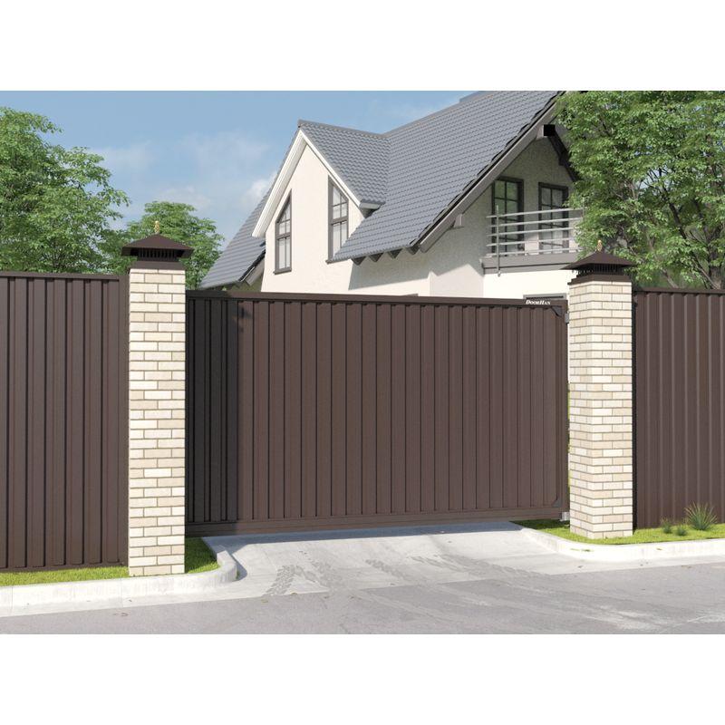 Гаражные секционные ворота из стальных сэндвич-панелей с пружинами растяжения RSD01BIW