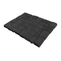 Плитка тротуарная бетонная Зенит Черноземье «Рустика» состаренная 60мм color-mix «Бурый антрацит»