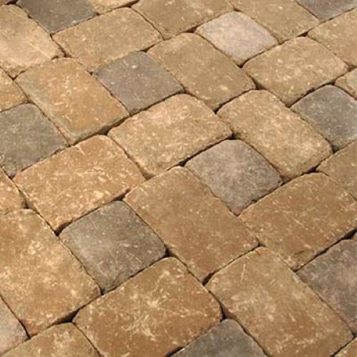 Плитка тротуарная бетонная Зенит Черноземье «Рустика» состаренная 60мм color-mix «Золотая осень»