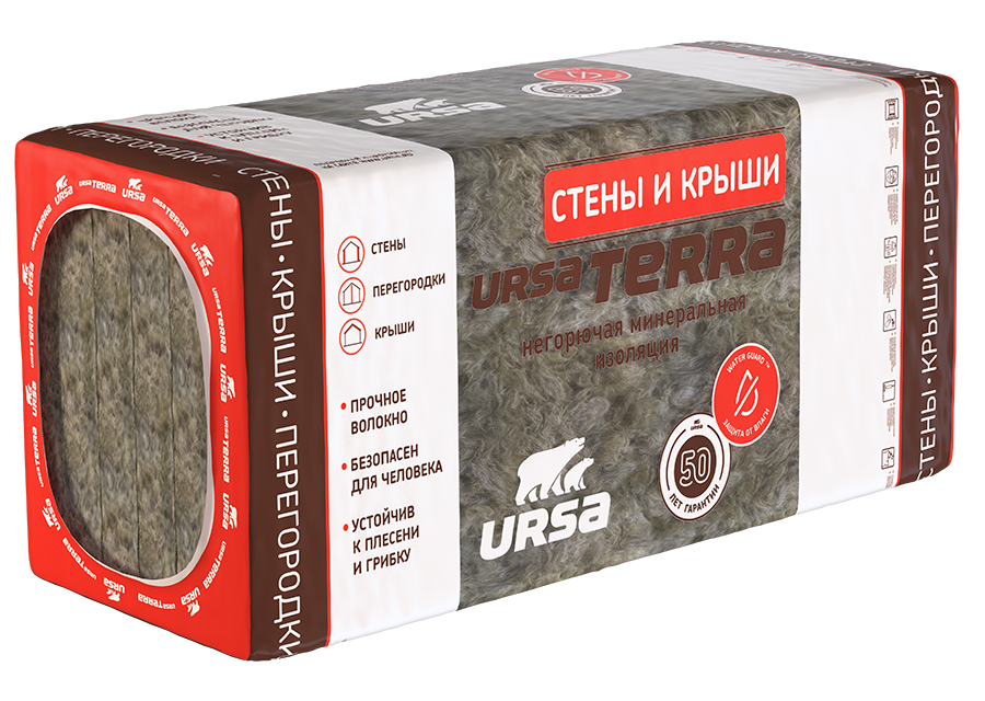 Утеплитель URSA TERRA 36 PN Стены и крыши Утеплитель URSA TERRA 36 PN Стены и крыши