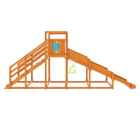 Зимняя деревянная горка ‘IgraGrad Snow Fox 12 м’ две лестницы, без окраски