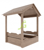 Детская деревянная песочница с крышей