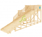 Детская деревянная зимняя горка ‘IgraGrad Snow Fox’, скат 5,9 м без окраски
