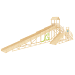 Зимняя деревянная горка ‘IgraGrad Snow Fox 12 м’ с двумя скатами, без окраски