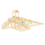 Зимняя деревянная горка ‘IgraGrad Snow Fox 12 м’ две лестницы, без окраски