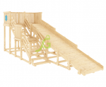 Детская деревянная зимняя горка ‘IgraGrad Snow Fox’, скат 5,9 м без окраски