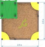 Детская песочница с крышей (мод.2)