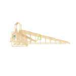 Зимняя деревянная горка ‘IgraGrad Snow Fox 12 м’ две лестницы, без окраски