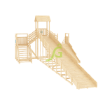 Зимняя деревянная горка ‘IgraGrad Snow Fox 12 м’ две лестницы, без окраски