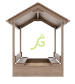 Детская деревянная песочница с крышей