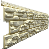 Сайдинг LUX под камень, ROCKY, кедровый орех