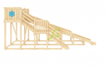 Детская деревянная зимняя горка ‘IgraGrad Snow Fox’, скат 5,9 м без окраски