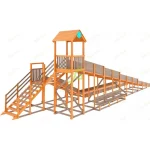 Зимняя горка ‘IgraGrad Snow Fox 12 м’ с двумя скатами и выкатом 8 м