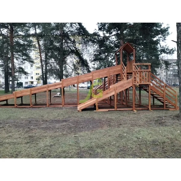 Зимняя деревянная горка ‘IgraGrad Snow Fox 12 м’ с двумя скатами Зимняя деревянная горка ‘IgraGrad Snow Fox 12 м’ с двумя скатами