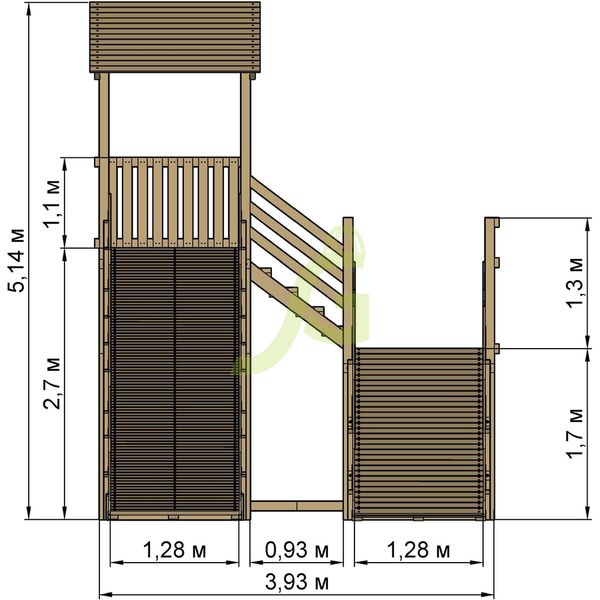 Зимняя деревянная горка ‘IgraGrad Snow Fox 12 м’ с двумя скатами, без окраски Зимняя деревянная горка ‘IgraGrad Snow Fox 12 м’ с двумя скатами, без окраски