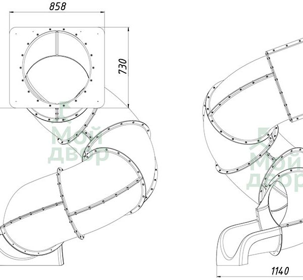 Винтовая горка труба