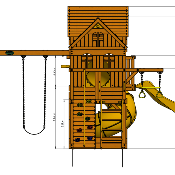 Спортивно-игровой комплекс MoyDvor ПАНОРАМА с трубой и спуском (10104 02)