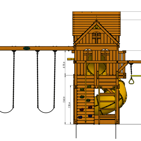 Спортивно-игровой комплекс MoyDvor ПАНОРАМА с трубой (10104 01)