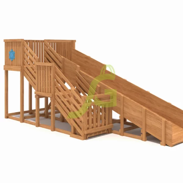 Детская деревянная зимняя горка «IgraGrad Snow Fox», скат 5,9 м