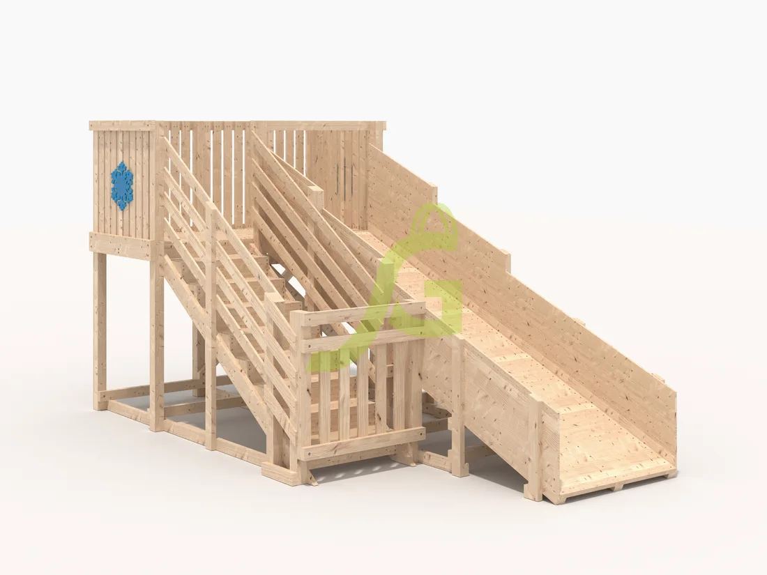 Деревянная зимняя горка «IgraGrad Snow Fox», скат 4 м, без окраски Деревянная зимняя горка «IgraGrad Snow Fox», скат 4 м, без окраски