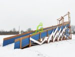 Зимняя деревянная горка «IgraGrad Snow Fox 12 м» с двумя скатами мод.4