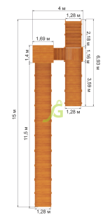 Зимняя деревянная горка «IgraGrad Snow Fox 12 м» с двумя скатами
