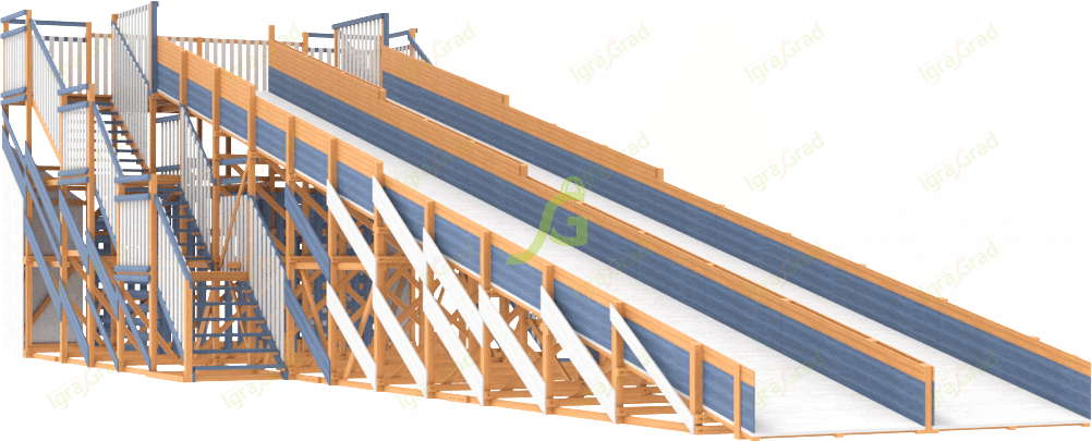 Зимняя горка IgraGrad Snow Fox, скат 18 м мод.2 Зимняя горка IgraGrad Snow Fox, скат 18 м мод.2