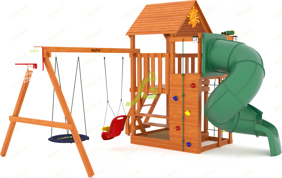 Детская площадка IgraGrad Крафт Pro 3 с трубой Детская площадка IgraGrad Крафт Pro 3 с трубой