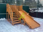 Деревянная зимняя горка «IgraGrad Snow Fox», скат 4 м