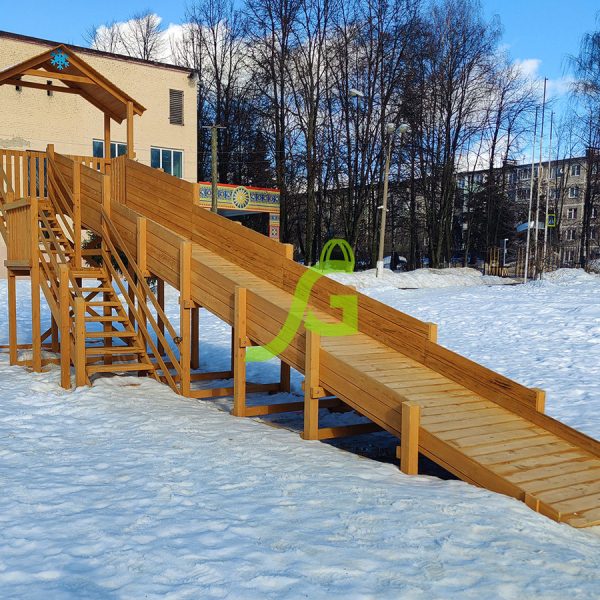 Зимняя горка «IgraGrad Snow Fox (Домик)», скат 10 м