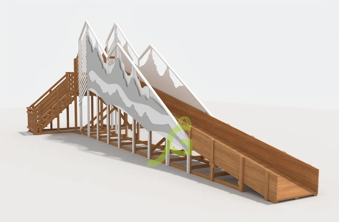 Зимняя деревянная горка «IgraGrad Snow Fox 12 м» с двумя скатами мод.5 Зимняя деревянная горка «IgraGrad Snow Fox 12 м» с двумя скатами мод.5