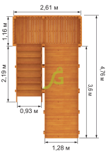 Деревянная зимняя горка «IgraGrad Snow Fox», скат 4 м