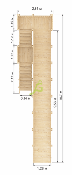 Зимняя горка «IgraGrad Snow Fox», скат 10 м, без окраски