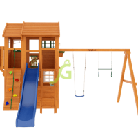 Детская площадка IgraGrad Клубный домик 2 с трубой и рукоходом Luxe