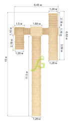 Зимняя деревянная горка «IgraGrad Snow Fox 12 м» две лестницы, без окраски