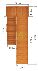Детская деревянная зимняя горка «IgraGrad Snow Fox», скат 5,9 м