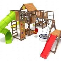 Детская площадка IgraGrad Панда Фани с балконом (две трубы)